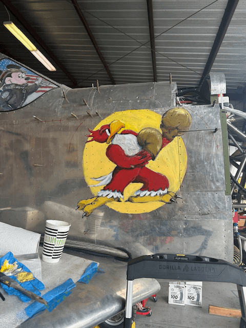 Eagle Squadron Nose Art on P 51 Mustang WWII Tribute Painting