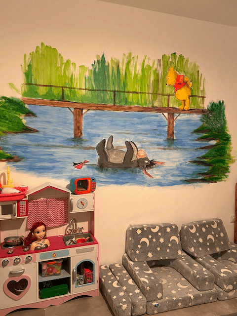 Children Room Mural the Poohsticks Bridge