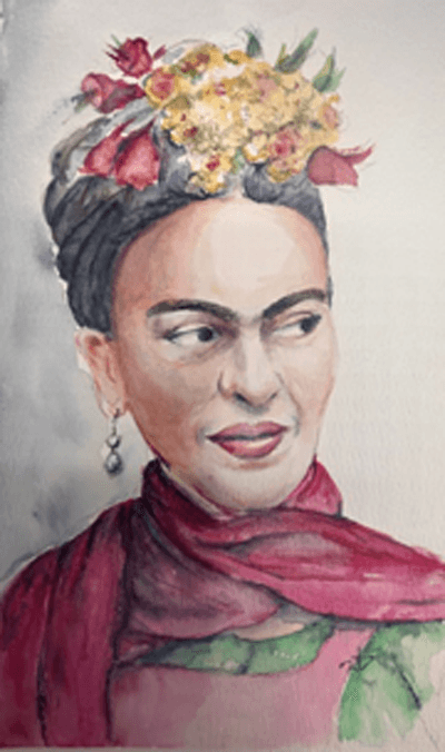 Frida Kahlo Watercolor Portrait